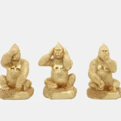 Cheap 15879-01 Resin, S/3 Hear, Speak, See No Evil Gorillas, Gold - cozylivehome.com | we sell a wide range of comfortable household items Giftware