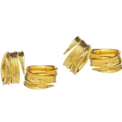 59019 S/4 CRUMPLED LEAF NAPKIN RINGS - cozylivehome.com | we sell a wide range of comfortable household items^ Shop All
