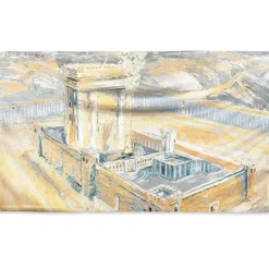 5 SD-VP-PA-ZA-BHM-22X15 Vinyl Print Sukkah Decoration - Bais Hamikdash of Gray & Gold - 22x15 - cozylivehome.com | we sell a wide range of comfortable household items^ Shop All