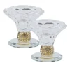 240331 Set of 2 Crystal Candle Holders with Gold Metal 2.5"H - cozylivehome.com | we sell a wide range of comfortable household items^ Shop All