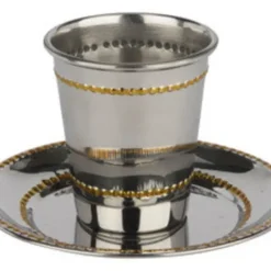 57154 Stainless Steel Kiddush Cup Set Shinny Gold Beaded 3" - cozylivehome.com | we sell a wide range of comfortable household items^ Shop All