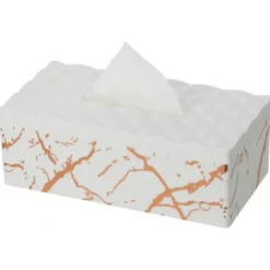 Online 1236 Tissue Box White W/ Gold Marble Printing 10 x 5.1 x 3.6 inches - cozylivehome.com | we sell a wide range of comfortable household items Giftware