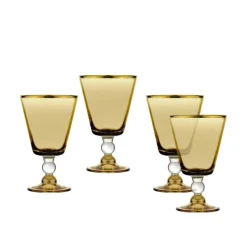 28927 VITOLO GOBLET AMBER/GOLD S/4 - cozylivehome.com | we sell a wide range of comfortable household items^ Shop All