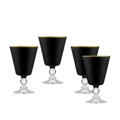 28929 VITOLO GOBLET BLACK/GOLD S/4 - cozylivehome.com | we sell a wide range of comfortable household items^ Shop All