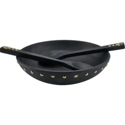 Sale 50684 WOOD/METAL STUDS BOWL - LARGE 12.00L X 12.00W X 3.00H - cozylivehome.com | we sell a wide range of comfortable household items Giftware