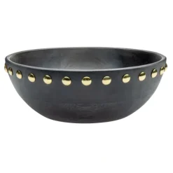 Online 50683 WOOD/METAL STUDS BOWL - SMALL 8.00L X 8.00W X 3.00H - cozylivehome.com | we sell a wide range of comfortable household items Giftware