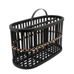 Hot 15889-02 WOVEN 14" OVAL BASKET, BLACK - cozylivehome.com | we sell a wide range of comfortable household items Giftware