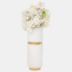 Store 16324-01 5x13"H Belted Vase, White/Gold - cozylivehome.com | we sell a wide range of comfortable household items Giftware