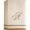Store A - Cotton velour monogram towel - Ivory - cozylivehome.com | we sell a wide range of comfortable household items Giftware