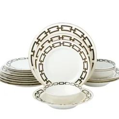 Abbey Black Dinnerware Service For 4 - cozylivehome.com | we sell a wide range of comfortable household items^ Shop All