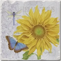ABSORBENT COASTER TUMBLED TILE SUNFLOWER - cozylivehome.com | we sell a wide range of comfortable household items^ Shop All