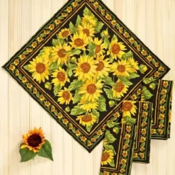 APRIL CORNELL NAPKINS SUNFLOWER VALLEY BLK - cozylivehome.com | we sell a wide range of comfortable household items^ Shop All