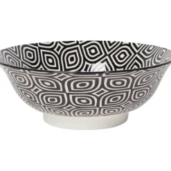 ASIAN BOWL BLACK/WHITE GEO 8" - cozylivehome.com | we sell a wide range of comfortable household items^ Shop All