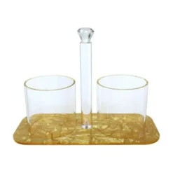 Online B2014.027.GO Acrylic Cup And Cutlery Holder with Gold Base - cozylivehome.com | we sell a wide range of comfortable household items Giftware