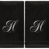 Best Black Monogrammed Towel - White Embroidered - Initial H - cozylivehome.com | we sell a wide range of comfortable household items Giftware
