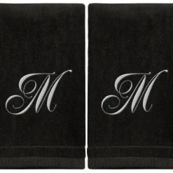 Discount Black Monogrammed Towel - White Embroidered - Initial M - cozylivehome.com | we sell a wide range of comfortable household items Giftware