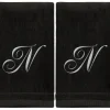 Cheap Black Monogrammed Towel - White Embroidered - Initial N - cozylivehome.com | we sell a wide range of comfortable household items Giftware