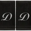 Best Sale Black Monogrammed Towel - White Embroidered - Initial D - cozylivehome.com | we sell a wide range of comfortable household items Giftware