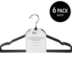 Shop 23270-BLACK 6PK FLAT WIRE NON SLIP HANGER - cozylivehome.com | we sell a wide range of comfortable household items Housewares