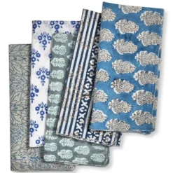 Blue Cottage Block Print Napkin - cozylivehome.com | we sell a wide range of comfortable household items^ Shop All