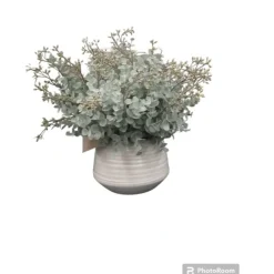Cheap Blue Eucalyptus Ripped White Vase - cozylivehome.com | we sell a wide range of comfortable household items Giftware