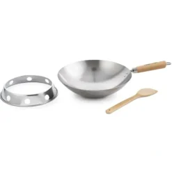 CARBON STEEL WOK SET 12" ROUND BOTTOM - cozylivehome.com | we sell a wide range of comfortable household items^ Shop All