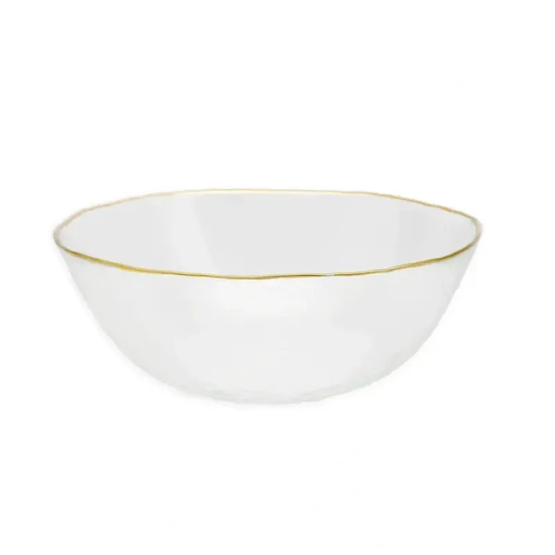 Best Sale CB2560 Clear Salad Bowl with Gold Rim - 8.5"D - cozylivehome.com | we sell a wide range of comfortable household items Giftware