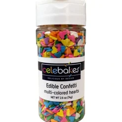 Flash Sale Celebakes Muli-Color Hearts Edible Confetti, 2.6 oz. - cozylivehome.com | we sell a wide range of comfortable household items Foods