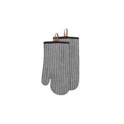 Sale Chambray Stripe Oven Mitt Set of 2 Black - cozylivehome.com | we sell a wide range of comfortable household items Housewares
