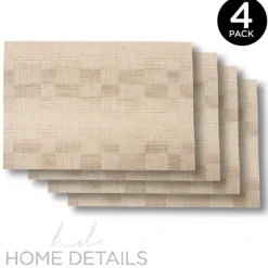 Checkerboard Linen PVC Placemat 12x18inch - Linen - cozylivehome.com | we sell a wide range of comfortable household items^ Shop All