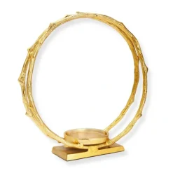 Sale CH2127G Gold Circle Hurricane Candle Holder Medium 13.75"D 14.5"H - cozylivehome.com | we sell a wide range of comfortable household items Giftware