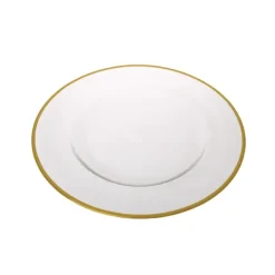 Clear Chargers with Gold Trim - 13" D - cozylivehome.com | we sell a wide range of comfortable household items^ Shop All