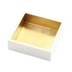 COCKTAIL NAPKIN HOLDER LACQUER IVORY/GOLD - cozylivehome.com | we sell a wide range of comfortable household items^ Shop All