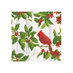 COCKTAIL NAPKIN HOLLY AND SONGBIRDS WHT - cozylivehome.com | we sell a wide range of comfortable household items^ Shop All