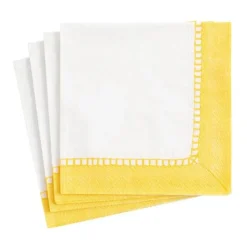 COCKTAIL NAPKIN LINEN BORDER YELLOW - cozylivehome.com | we sell a wide range of comfortable household items^ Shop All