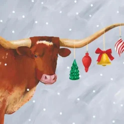 COCKTAIL NAPKIN LONGHORN HOLIDAY - cozylivehome.com | we sell a wide range of comfortable household items^ Shop All