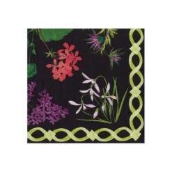 COCKTAIL NAPKINS MARY DELANY FLOWER MOSAICS BLACK - cozylivehome.com | we sell a wide range of comfortable household items^ Shop All