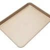 Cookie Sheet, L-17.5"x11.8"x.98", 0.8mm Gold Metalic w/ Diamond Base - cozylivehome.com | we sell a wide range of comfortable household items^ Shop All