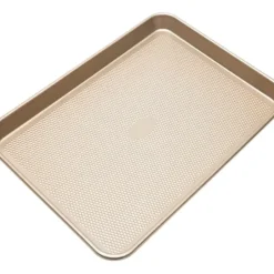 Cookie Sheet, L-17.5"x11.8"x.98", 0.8mm Gold Metalic w/ Diamond Base - cozylivehome.com | we sell a wide range of comfortable household items^ Shop All