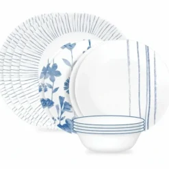 CORELLE MUGLESS RD. 12 pc SET BOTANICAL STRIPES - cozylivehome.com | we sell a wide range of comfortable household items^ Shop All