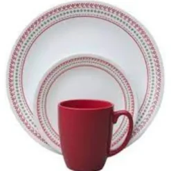 CORELLE SET CLASSIC, HOLIDAY STITCH Service For 4 - cozylivehome.com | we sell a wide range of comfortable household items^ Shop All