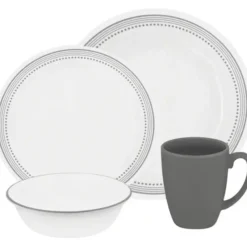 CORELLE SET CLASSIC, MYSTIC GRAY Service For 4 - cozylivehome.com | we sell a wide range of comfortable household items^ Shop All