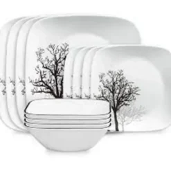 CORELLE SET SQUARE, TIMBER SHADOWS Service For 4 - cozylivehome.com | we sell a wide range of comfortable household items^ Shop All