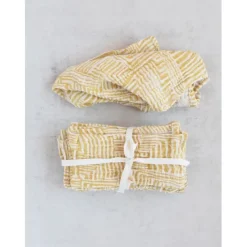 COTTON NAPKINS SET OF 4 SQUARE 18" GLD SWIRL - cozylivehome.com | we sell a wide range of comfortable household items^ Shop All