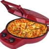 Courant 12 Inch Electronic Pizza Maker w/ Dial, Opens 180°, Red - cozylivehome.com | we sell a wide range of comfortable household items^ Shop All