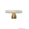 Fashion CP3594 White Glass Cake Plate on Gold Stem - Small - cozylivehome.com | we sell a wide range of comfortable household items Giftware