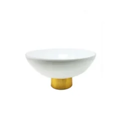 Best Sale CRB813W White Glass Bowl on Gold Base - cozylivehome.com | we sell a wide range of comfortable household items Giftware