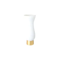 New CRV823W White Glass Vase with Gold Base - 4.5"D x 12.25"H - cozylivehome.com | we sell a wide range of comfortable household items Giftware