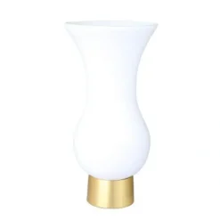 Outlet CRV822W White S-Shaped Glass Vase with Gold Base - cozylivehome.com | we sell a wide range of comfortable household items Giftware