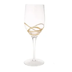 CSWG397 Wine Glasses with Gold Swirl Design - 3"D x 9"H - cozylivehome.com | we sell a wide range of comfortable household items^ Shop All